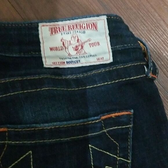 True Religion Bridget 504 Bell Bottom Low Waist Distressed Jeans 27 Waist / 34 L - Picture 4 of 9